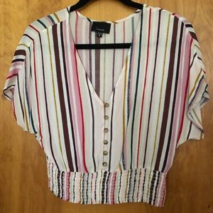 Striped short sleeved blouse